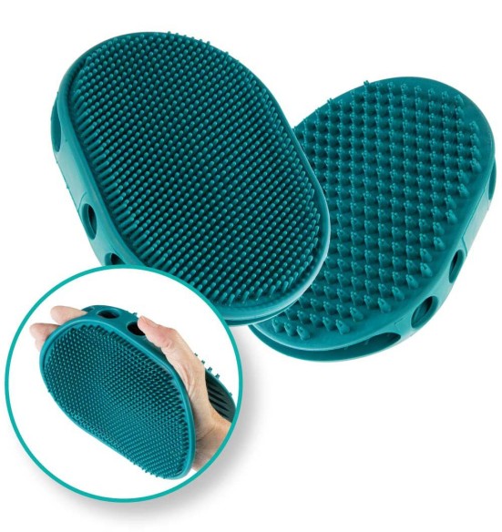 Kahepoolne kummihari koera masseerimiseks ja lahtiste karvade eemaldamiseks (GimDog)