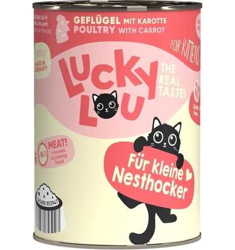 Lucky Lou беззерновой консервированный корм для котят с домашней птицей