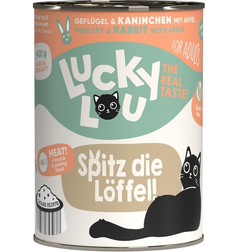 Lucky Lou беззерновой консервированный корм для кошек с мясом птицы и кролика