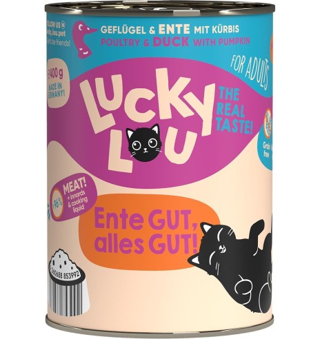 Lucky Lou беззерновой консервированный корм для кошек с мясом птицы и уткой