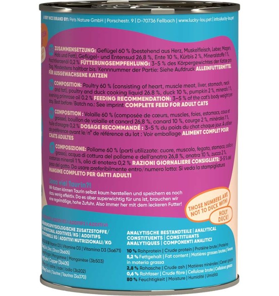 Lucky Lou konserv kassile kodulinnu- ja pardilihaga, teraviljavaba