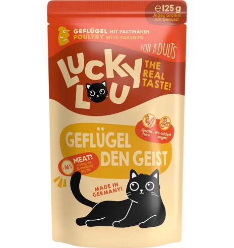 Lucky Lou беззерновой консервированный корм для кошек с мясом птицы, в пакетике
