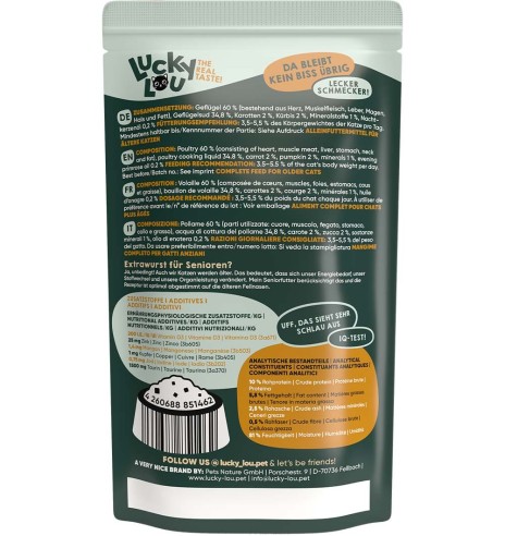 Lucky Lou Senior konserv eakale kassile kodulinnulihaga, teraviljavaba, kotikeses