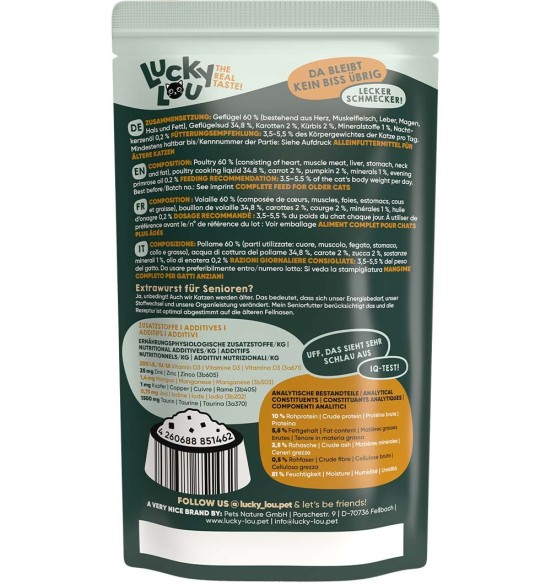 Lucky Lou Senior konserv eakale kassile kodulinnulihaga, teraviljavaba, kotikeses