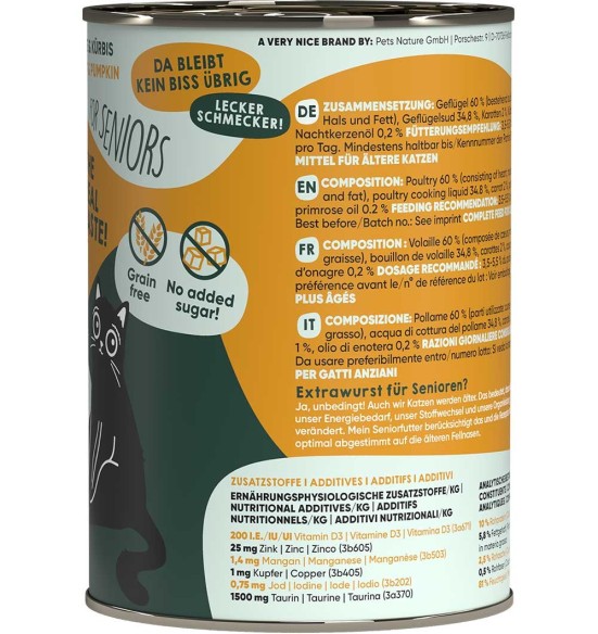 Lucky Lou беззерновой консервированный корм для пожилых кошек с мясом домашней птицы