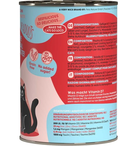 Lucky Lou беззерновой консервированный корм для кошек с мясом птицы и говядиной