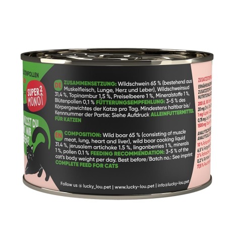 Lucky Lou SuperMono² monovalguline konserv kassile metssea lihaga, teraviljavaba