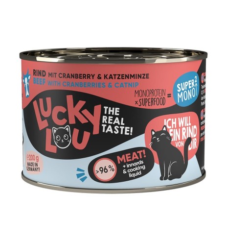 Lucky Lou SuperMono² монопротеиновый беззерновой консервированный корм для кошек с говядиной