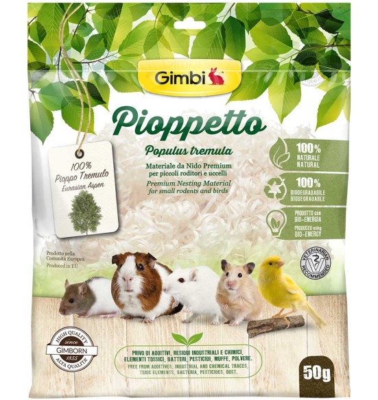 Pesamaterjal põhjamaisest haavapuidust, väikenärilistele ja lindudele, 50 g (Gimbi) Pesamaterjal põhjamaisest haavapuidust, väikenärilistele ja lindudele, 50 g (Gimbi)