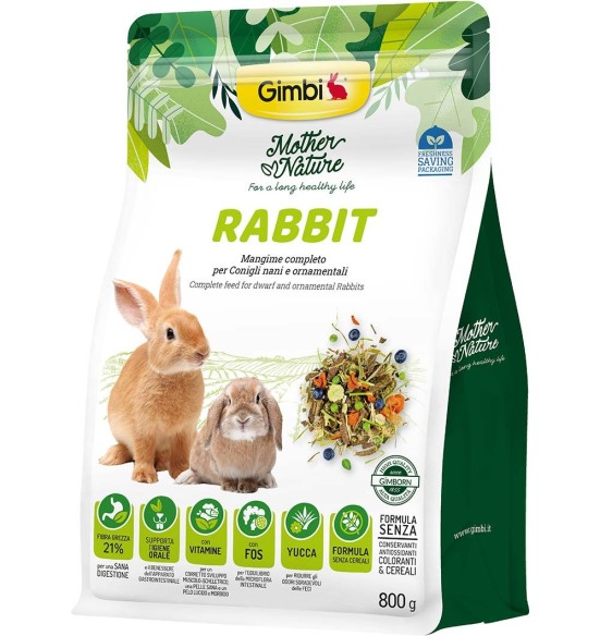Mother Nature täistoit küülikule, 800 g (Gimbi) Mother Nature täistoit küülikule, 800 g (Gimbi)