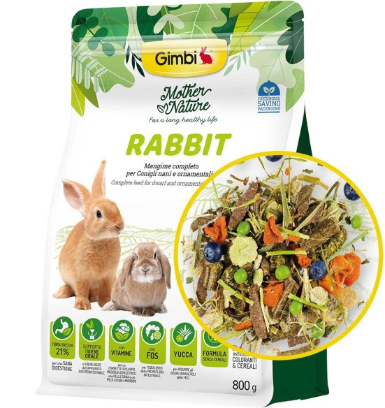 Mother Nature täistoit küülikule, 800 g (Gimbi) Mother Nature täistoit küülikule, 800 g (Gimbi)