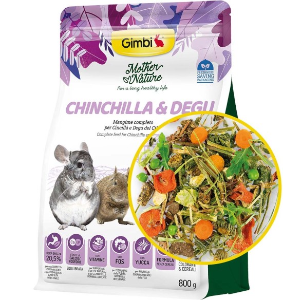 Mother Nature täistoit tšintšiljadele ja deegudele, 800 g (Gimbi) Mother Nature täistoit tšintšiljadele ja deegudele, 800 g (Gimbi)