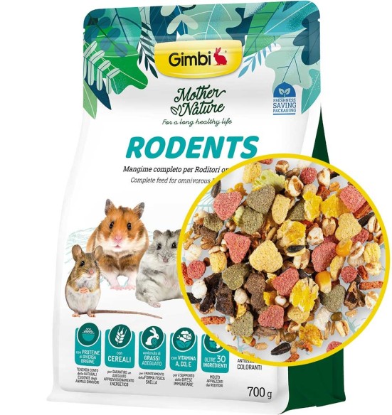 Полноценный корм Mother Nature для травоядных грызунов, 700 г (Gimbi) Полноценный корм Mother Nature для травоядных грызунов, 700 г (Gimbi)