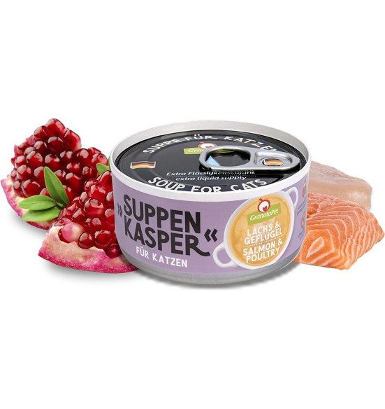 SUPPENKASPER суп консервированный для кошек с лососем, домашней птицей и наваристым бульоном, беззерновой (Granata Pet)
