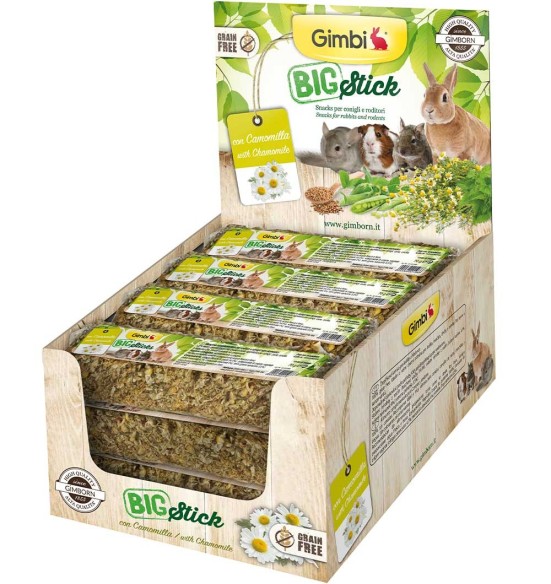 Big Stick лакомая палочка с ромашкой, для кроликов и мелких грызунов, 70 г (Gimbi) Big Stick лакомая палочка с ромашкой, для кроликов и мелких грызунов, 70 г (Gimbi)
