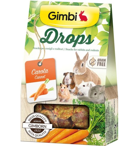 Лакомство с морковкой для грызунов и кроликов, 50 г (Gimbi Drops)