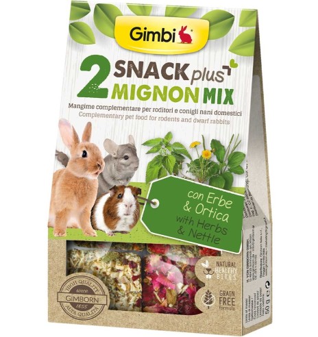 Snack Plus Mignon MIX 2 с травами и крапивой - для карликовых кроликов и грызунов 50 g (Gimbi)