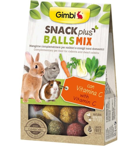 Snack Plus Balls MIX с C- витамином - для карликовых кроликов и грызунов 50 g (Gimbi)