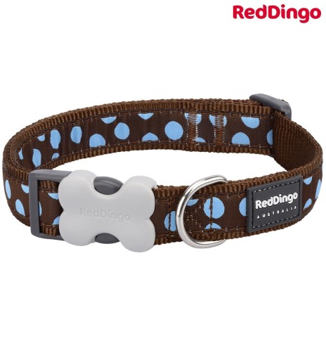 Ошейник для собак с дизайнерским принтом Blue Spots Brown (Red Dingo)