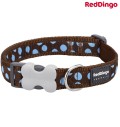 Kaelarihm koerale, disainmustriga Blue Spots Brown (Red Dingo)