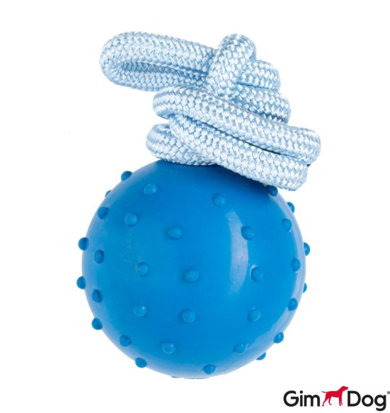 Игрушка для собак резиновый мяч, на верёвке с петлей, Ø 60 мм (GimDog)