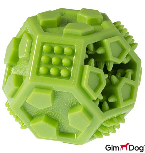 Игрушка для собак - мячик для лакомства с эффектом чистки зубов GRAZY BALL (Gim Dog)