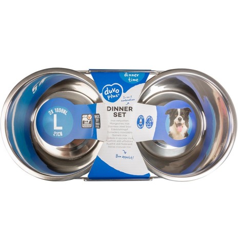 Миски из нержавеющей стали на подставке, разные размеры Twin Feeder