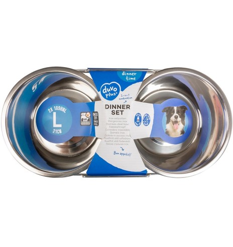 Kausid alusel, roostevabast terasest, erinevad suurused Dinner Set (Duvoplus)