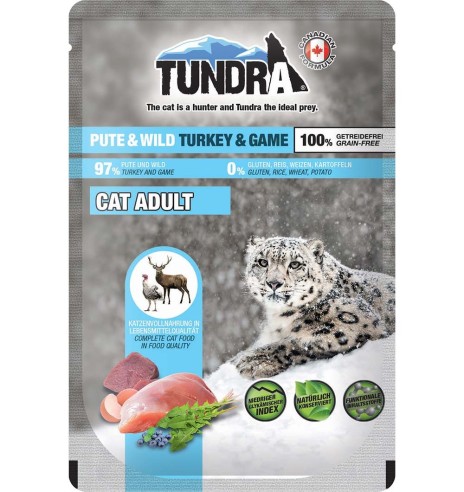 TUNDRA konserv kassile KALKUNI- ja ULUKILIHAGA (97%), teraviljavaba, kotikeses 85 g