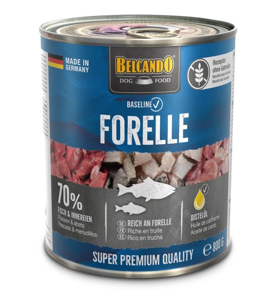 BELCANDO BASELINE беззерновой консервированный корм для собак, с форелью
