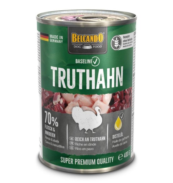 BELCANDO BASELINE teraviljavaba konserv koerale, kalkunihaga