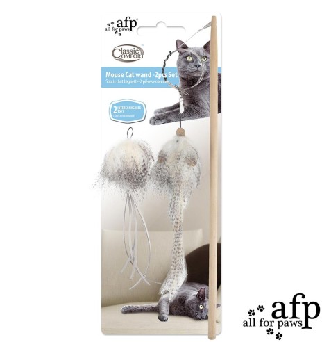 Mänguasi kassile ridvaga Mouse Cat Wand (AFP - Classic Comfort)