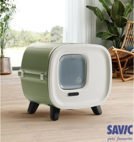 Dekoratiivne liivakast kassile, nahaimitatsiooniga, jalgadel kassitualett Mira De Luxe Toilet Home (Savic)