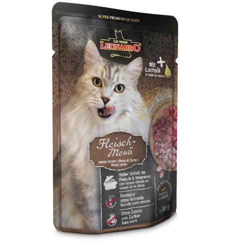 LEONARDO CLASSIC консервированный корм для кошек с мясом, в пакетике