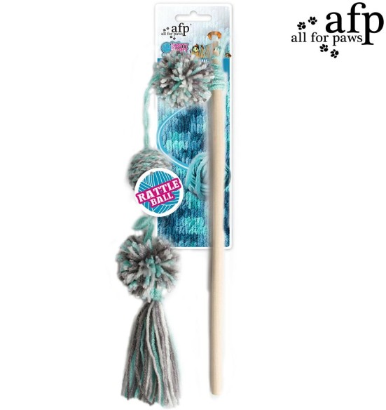 Mänguasi kassile ridvaga Yarn Pom Pom Wand (AFP - Knotty Habit)