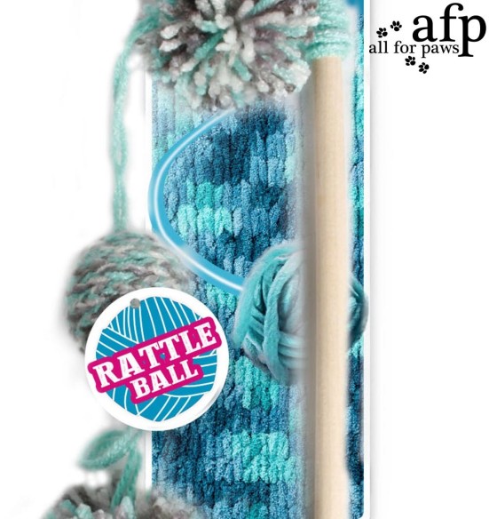 Mänguasi kassile ridvaga Yarn Pom Pom Wand (AFP - Knotty Habit)