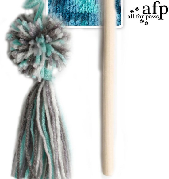 Mänguasi kassile ridvaga Yarn Pom Pom Wand (AFP - Knotty Habit)