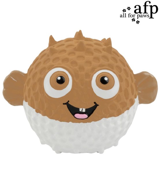 Игрушка для собак, латексная рыба-фугу в форме мячика Bouncy Puffer Fish (AFP - ZooTex)