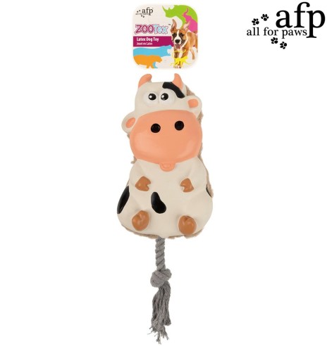 Игрушка для собак, латексная корова со шнурком Toss’A’Cow (AFP - ZooTex)