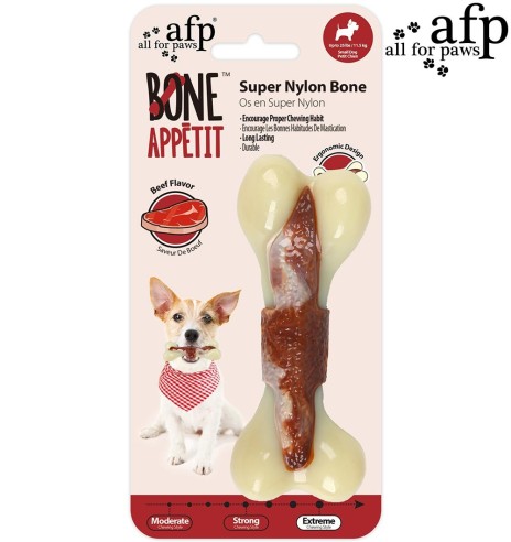 Mänguasi närimiskont koerale, veiseliha maitsega, Super Nylon Bone - Beef Flavor Infused (AFP - Bone Appetit)