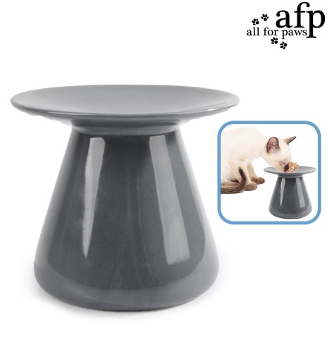Высокая керамическая миска для кошек Elevated Pet Wet Food Bowl - Charcoal (AFP - Lifestyle 4 Pets)
