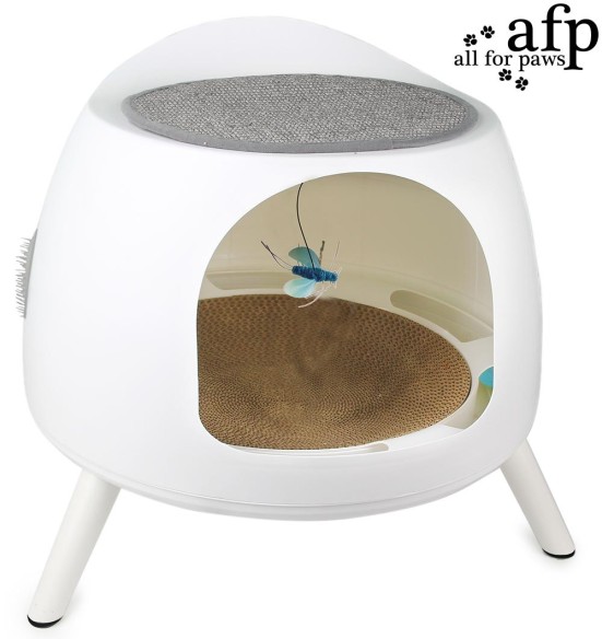 Pesa-mängumaja kassile, jalgadel, kraapimisaluse ja mänguasjaga Cat Hideaway Playstation (AFP - Lifestyle 4 Pets)