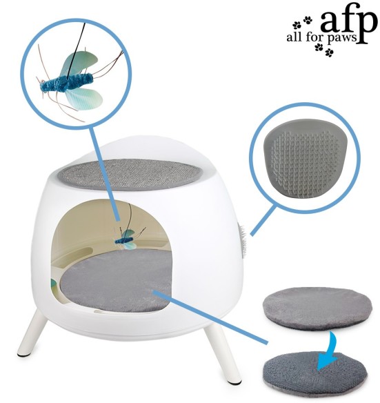 Pesa-mängumaja kassile, jalgadel, kraapimisaluse ja mänguasjaga Cat Hideaway Playstation (AFP - Lifestyle 4 Pets)