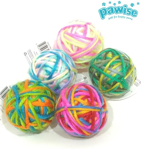 Игрушка для кошек, мячик - клубок из цветной пряжи Caddice Ball (Pawise)