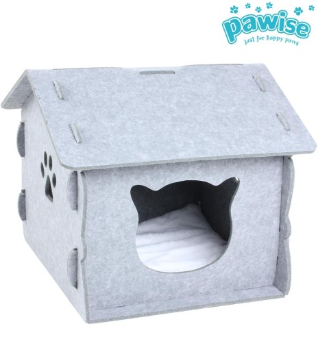 Спальное место для кошки, складной домик с матрасиком, Foldable House with Cushion (Pawise)