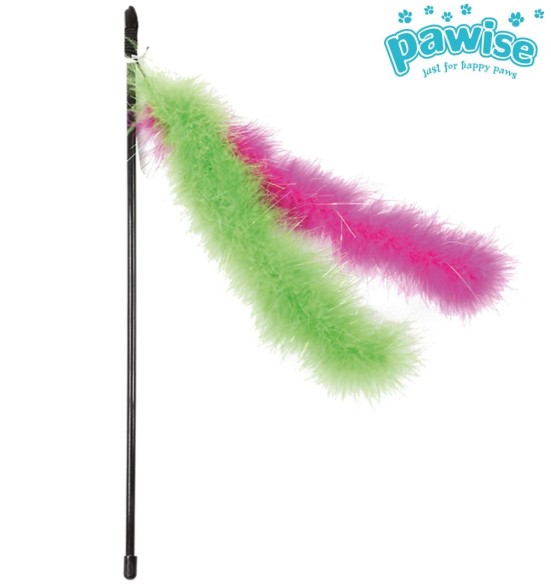Игрушка для кошек удочка с перьями Cat teaser Glitter Feather (Pawise)
