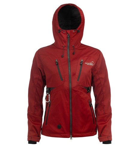 Куртка женская водонепроницаемая и ветрозащитная, темно-красная Akka Softshell (Arrak)