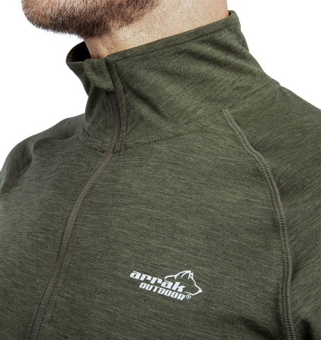 Sviiter meestele, superpehme, oliiviroheline, Action Top (Arrak Outdoor)