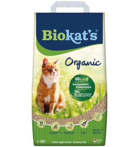 Комкующийся наполнитель для кошачьих туалетов из растительных волокон, натуральный, биоразлагаемый (GimCat)