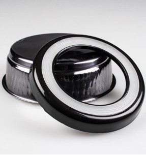 Dekoratiivne kauss, must / roostevaba, libisemiskindel, erinevad suurused Hammered Golden–Metallkausid–Chadog–Valgekihv 2